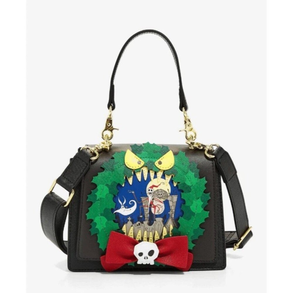 NWT Loungefly Disney Nightmare Before Christmas Wreath Crossbody Purse RARE - Picture 2 of 16